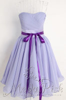 Фиолетовое короткое вечернее платье